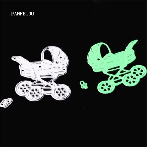 PANFELOU Metal craft The Cartoon stroller paper die cutting dies for Scrapbooking/DIY Easter wedding cards Hand account