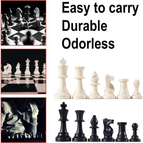 32pcs Plastic Chess Pieces Complete Chessmen International Word Chess Set Black & White Chess Game Entertainment Accessories Hot