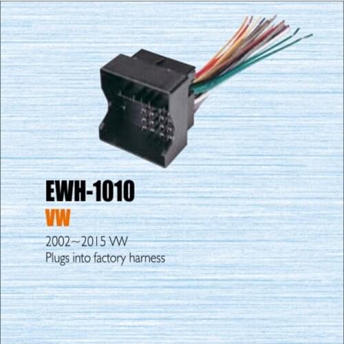 Plugs Into Factory Harness For VW 2002-2013 - Radio Power Wire Adapter / Aftermarket Stereo Cable / Male DIN To ISO