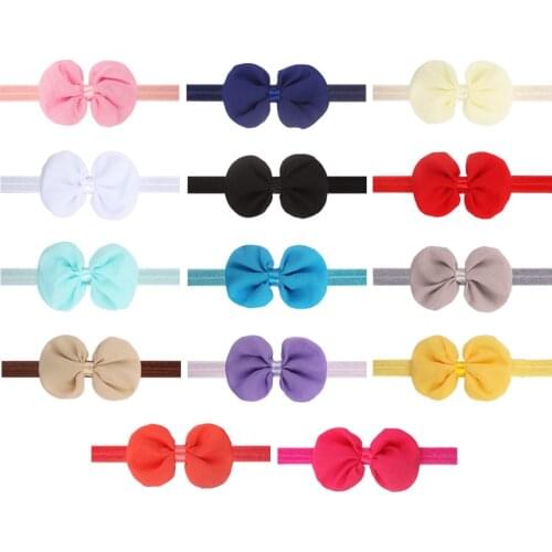 New Baby Girls Elastic Bow Headband Fashion Hair Bows Knot Nylon Hair Bands Newborn Toddler Kids Headwear