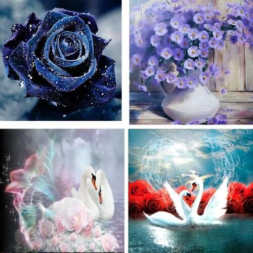 Rose 5D DIY Diamond Painting Full Square/Round Drill Home Decorative Painting Flowers Pattern Diamond Embroidery Sale Swan TY801