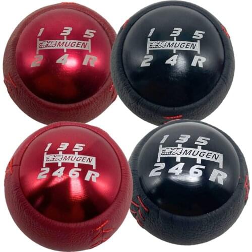 PU Leather 5 Or 6 Speed Black/Red Car M10X1.5 Racing Mugen Car Manual Shift Gear Knob For Honda Cars JG-SK08