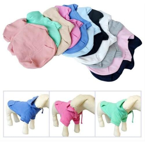 Pet Products Solid Color Dog Clothing Coat Jacket Hoodie Sweater Clothes Puppy Teddy Chihuahua Autumn Winter Clothes