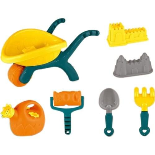 Outdoor Beach Toys for Childrens, Boy Girl Decided Mingzi Outdoor Water Digging Sand Shovel Bucket Tool Trolley Set