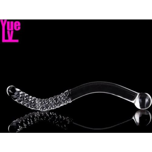 YUELV Happy Guider Pyrex Crystal Dildo Glass Anal Plug Butt Toys G-spot Stimulate Wave Penis Masturbation Sex Products For Women