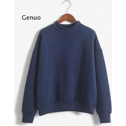 Winter Grey Hoodie Round Neck Long Sleeve Velvet Warm Sweatshirts Women Korean Black Loose Hoodies Female Casual Coat