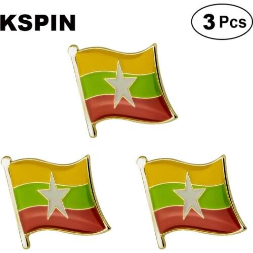 Myanmar Flag Lapel Pin Brooches Pins Flag badge Brooch Badges