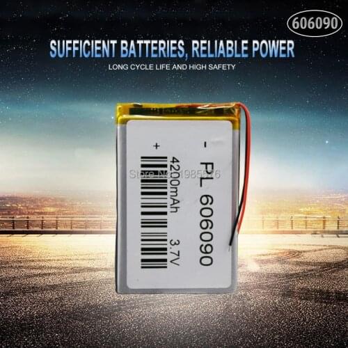 1/2 pcs/lot rechargeable Premium 606090 3.7V volt 4000mAh lipo polymer lithium batteries with protective PCB charging module