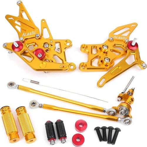 For Honda CBR 600RR 2009-2018 1Pair Rear Footpegs Footrest Adjustable Motorcycle Accessories Aluminum Alloy Gold/Black/Grey