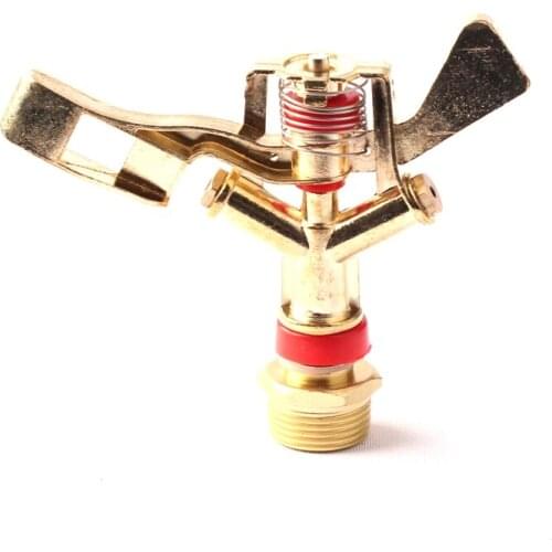 1pc DN20 Zinc Alloy Rotating Double Sprinkler Metal Impact Sprinkler Green Thumb Impulse Sprinkler Irrigation Sprinkler