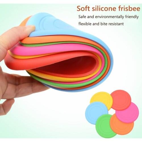 2020 new Funny Silicone Flying Saucer Dog Cat Toy Dog Game Flying Discs Resistant Chew Puppy Training Interactive Pet Supplies