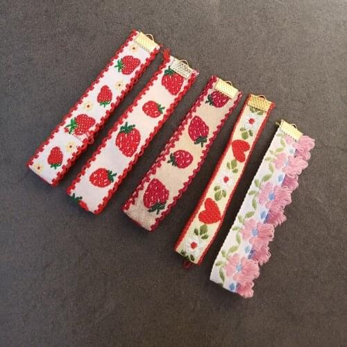 5pcs DIY jewelry accessories Strawberry bow Cotton ribbon Skura DIY Pendant Keychains DIY Charms