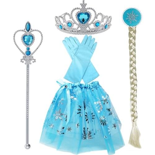 Princess Dress up Accessories Crowns Wands Skirt Toys Girls Party Favors kids Birthday Christmas Gifts