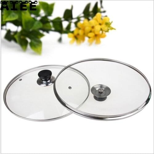 1 Piece Kitchen cookware tools LidsTempered See-through Glass Pot Pan Cover With Handle 28cm Cookware Par