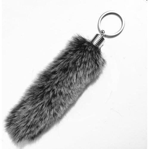 New 35 Style Fake Fur pompom Key Chain Tail Design Car Key Ring 18cm Pendant Colorful Bag Chain Personality is Hanged Keychains