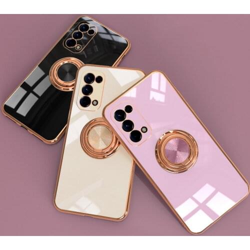 Phone Case For Reno 6 Pro Reno 5 Pro Silicone Stand Beautiful plating color Cover For OPPO Find X3 Pro Lite NEO Find X2