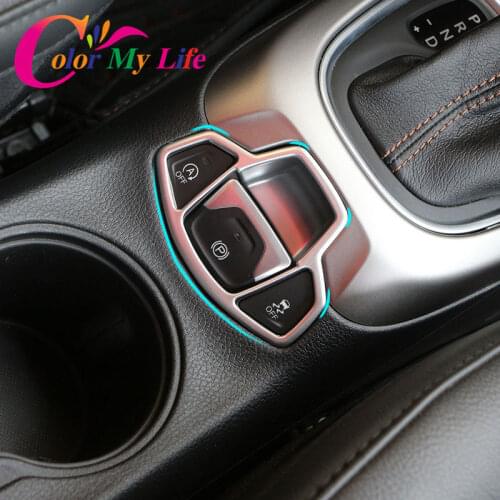 Color My Life Car Interior Center Console Handbrake Button Cover Trim Sticker for Jeep Renegade 2015 - 2020 Accessories