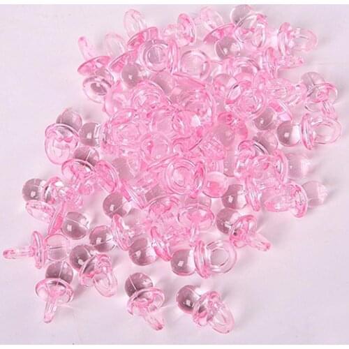 Hot Sale 50% 50pcs Pink Mini Pacifiers Baby Girl Boy Nipple Shower Party Favor Cake Decoration