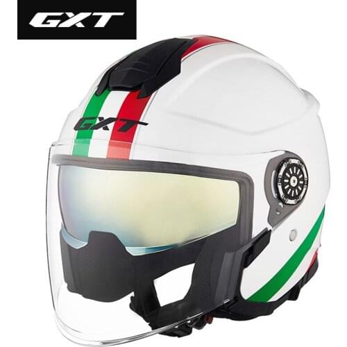 GXT Motorcycle Helmet Scooter Motorbike Half Face Helmet Electric Safety Double Lens Helmets Casque Casco Moto for Women Men