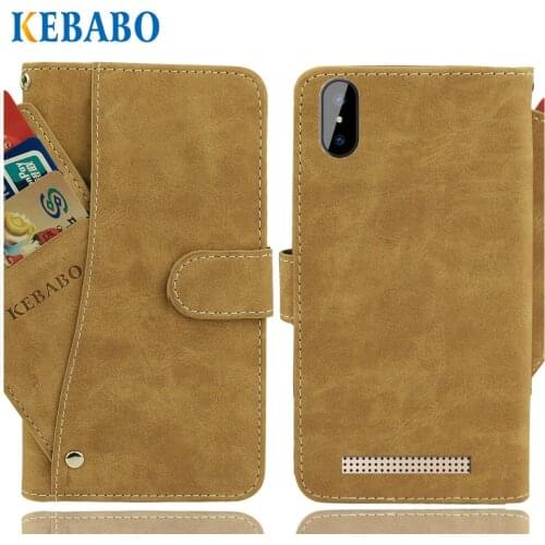 Leather Wallet INOI 3 Lite Case 5" Flip Vintage Leather Front Card Slots Cases Cover Business Phone Protective Bags