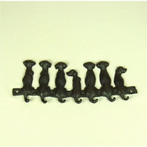 Creative Cast Iron Doggy Key Hook Decorative Metal Puppy Coat Hook Clasp Craft Ornament Accessories for Home Decor Souvenir Gift