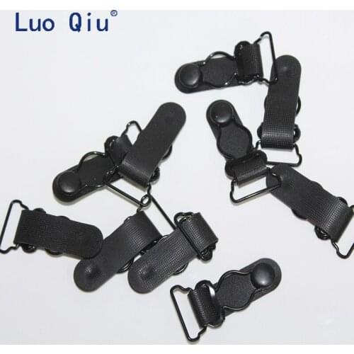 Luo Qiu 50 pcs/lot 20MM Plastic Black Corset Leg Garter Belt Clip Hooks Suspender Ends Hosiery Stocking Grips suspender clips