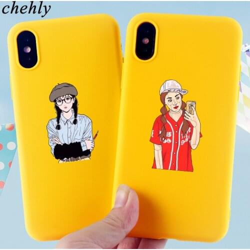 Fashion Phone Case for IPhone 6s 7 8 11 Plus Pro X XS MAX XR Literary Girl Cases Soft Silicone Fitted TPU Back Cover Accessories