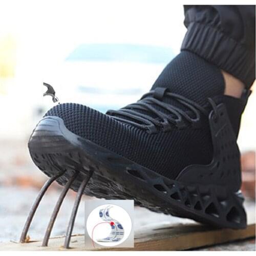 2020 Men Safety Shoes with Metal Toe Indestructible Shoe Work Boots with Steel Toe Cap Anti-piercing Industrial Boots