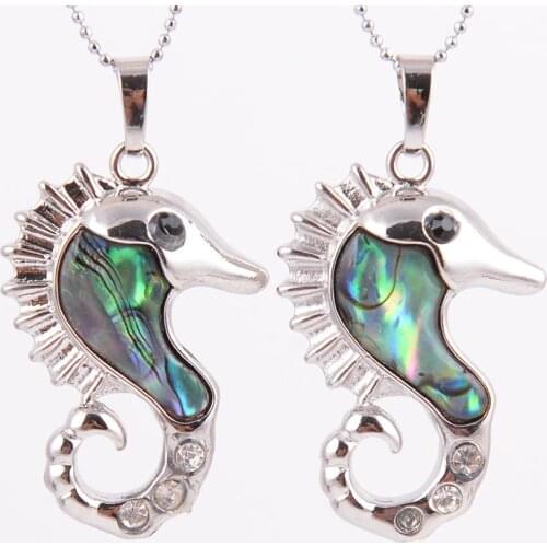 New Zealand Natural Abalone Shell Necklaces Pendants Cool Hippocampus Japonicus Animal Jewellery Gifts for Men D384