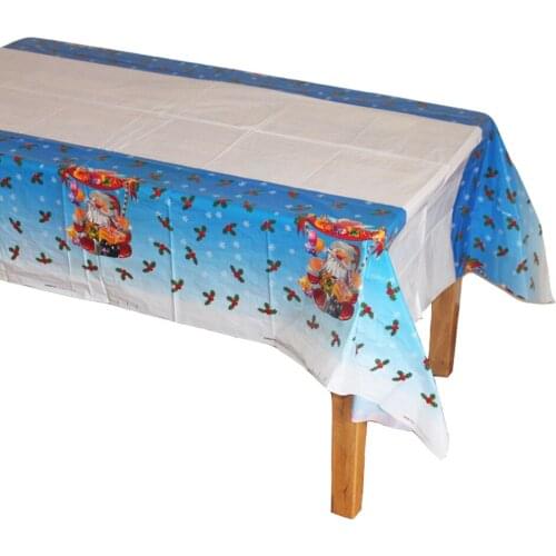 Disposable Plastic Table Clothes Table Cover Tablecloth Santa For Christmas Home Decoration 180*108cm