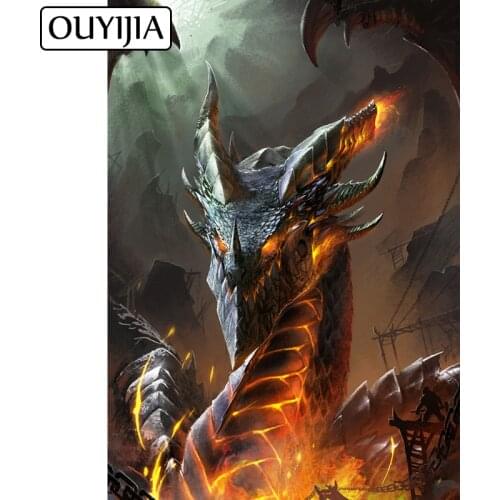 OUYIJIA Magic Dragon 5D DIY Diamond Embroidery Painted Diamond Painting Cross Stitch Rhinestone Mosaic Home Decoration Gift