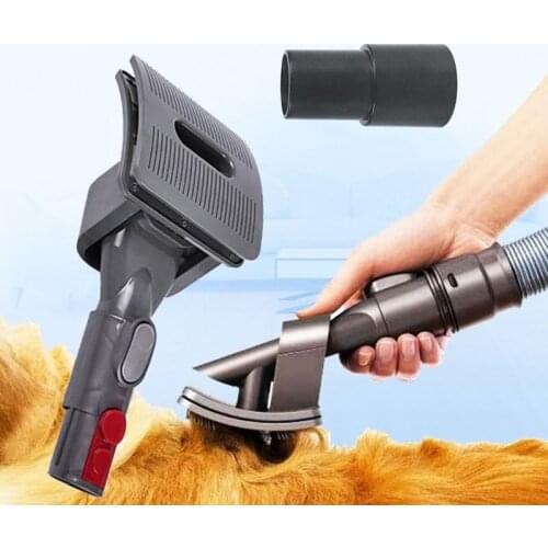 Pet Dog Cat Hair Brush Vacuum Cleaner Grooming Tools with Adapter for Dyson V6 V7 V8 V10