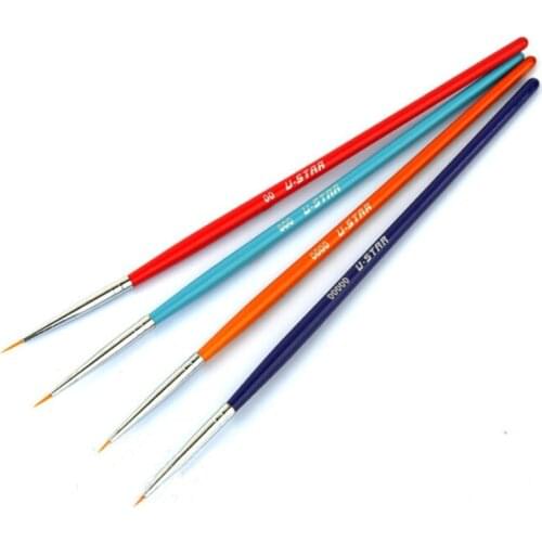 U-star UA90026 Model Special Point Brush #00-#00000 4pcs Models Hobby Painting Tools Accessory Hook Line Pen
