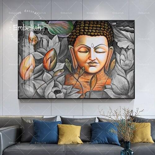 Embelish 1 Pieces Hot Selling Buddha Statue Modern Home Decor Large Wall Pictures For Living Room Posters HD Canvas Paintings