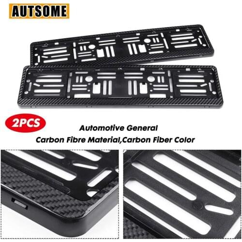 Universal 2PCS Real Carbon Fiber Euro Car Licence Number Plate Surround Holder Frame Licence Holder Frame