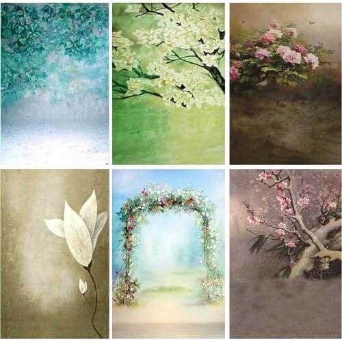 SHENGYONGBAO Vintage Oil Painting Flower Photography Backdrops Children Portrait Background For Photo Studio Props 21514 AF-27
