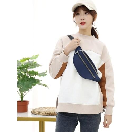 Waterproof Oxford Waist Bag Women Double Zipper Travel Casual Fanny Bum Belt Pack Casual Outdoor Crossbody Chest Phone Pouch