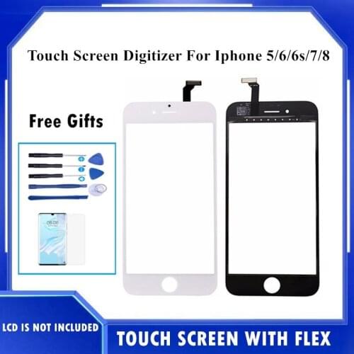 Top Qaulity Touch Digitizer For iPhone 6 Plus 6S Plus 7 Plus 8 Plus Touch Glass Front Touch Panel Digitizer with Frame and Cable