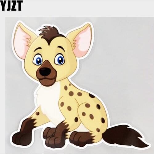 YJZT 13.5CM×12.2CM Cartoon Funny Hyena Baby Decal PVC Car Sticker 11C-0312