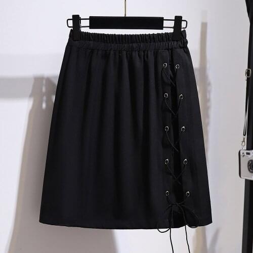 2XL To 6XL Plus Size Skirts Women Clothing Lace Up Elegant Summer Skirt Irregular Package Hip A-line Casual Skirts T61431