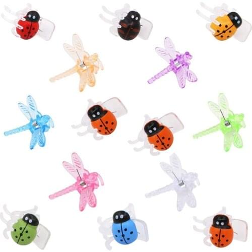 30 Pcs Dragonfly Plant Clips and 30 Pcs Ladybug Plant Support Clips, Flower Vine Stem Clips for Garden Plant Decoration