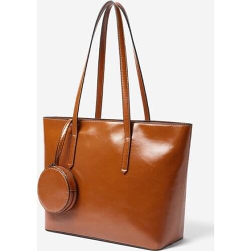 NIGEDU Women handbag and purse Large capacity High Quality Oil wax Leather Female shoulder bag Ladies big Totes Office bag bolsa