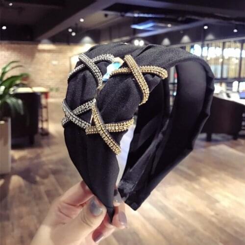 Crystal Knot Headbands For Women Korea Colorful Hair Accessories Hair Bows Flower Crown Fahion Hairbands Head Wrap Hair Band