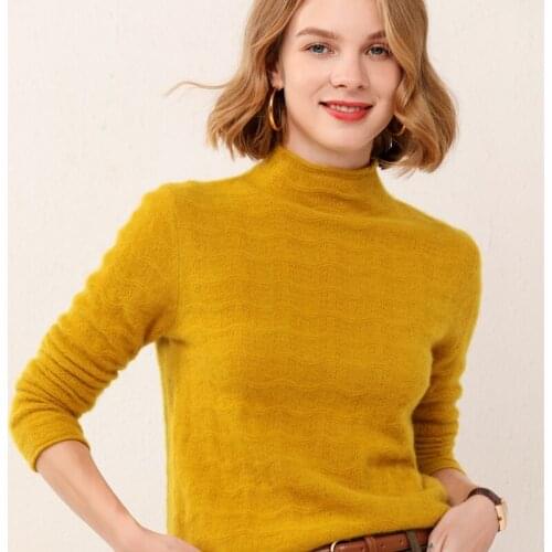 Womens pullover winter 2021 100% wool sweater turtleneck solid color knitted cashmere sweater plus size womens top hot