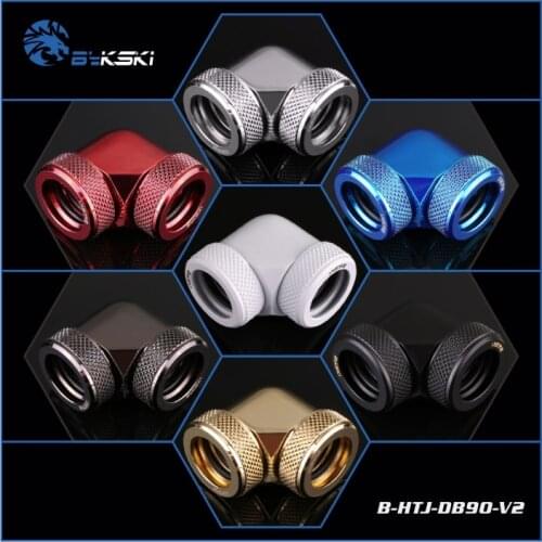 Bykski 90 Degree Elbow 14mm Rigid Hard Tube Female Fitting Connector Joint B-HTJ-DB90-V2