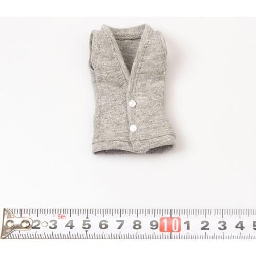 TYM126 1/6 Girls Knitted Vest Soldier Gray Sleeveless Garment Clothes Model Fit 12'' Female Action Figure Body