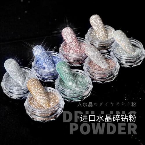 1 Box Holographic Diamond Platinum DIY Nail Flakes Dust Manicure Laser Silver Glitter Sequin Nail Art Decorations Glitter Powder