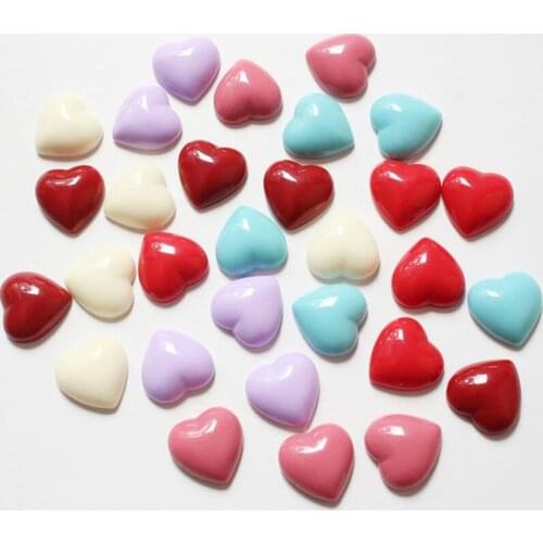 10pcs Cute Resin Heart Decoration Crafts Flatback Cabochon Kawaii DIY Embellishments Scrapbooking For Earring Phone Accessories