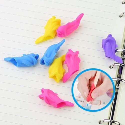 5Pcs Hold Drawing Pencil Silicone Dolphin Fish Childrens Creativity Kids Students Pencil Writing Drawing Protect Finger Toys