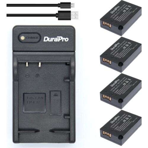 4pc 1040mAh LP-E17 LPE17 LP E17 Rechargeable Battery + USB Charger for Canon EOS Rebel T6i 750D T6s 760D M3 800D 8000D Kiss X8i